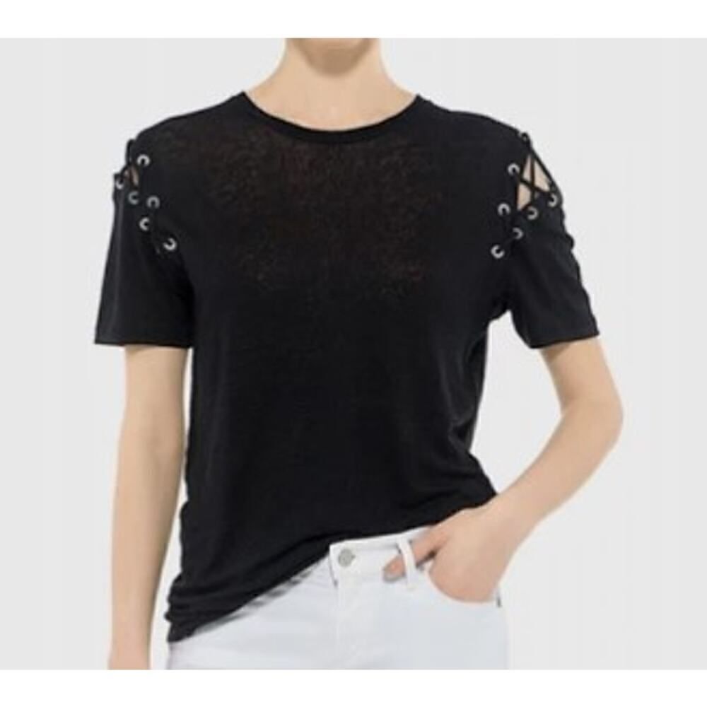 IRO Rachel Lace Up Tee in Black Sz. XS